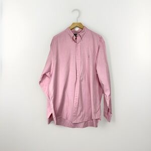 Ralph Lauren Men Dress Shirt 17.5 Pink Classic Fit Button Down Long Sleeve